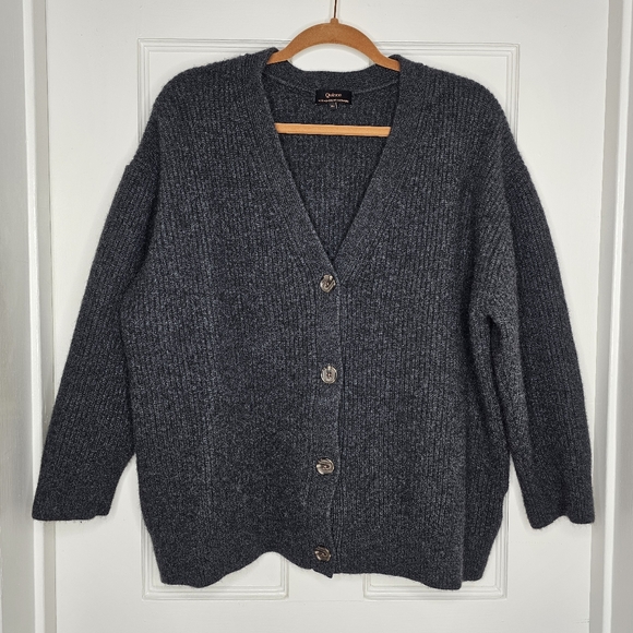 Quince Mongolian Cashmere Fisherman Boxy Cropped Cardigan Sweater - Picture 4 of 10